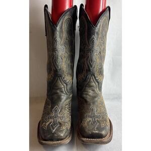 Corral Teens Distressed Black Cowboy Boots Size 3 T A 1032